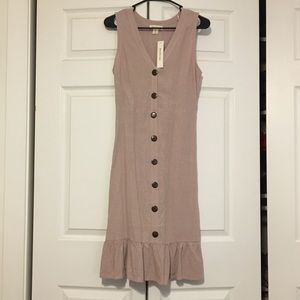 Button front midi dress